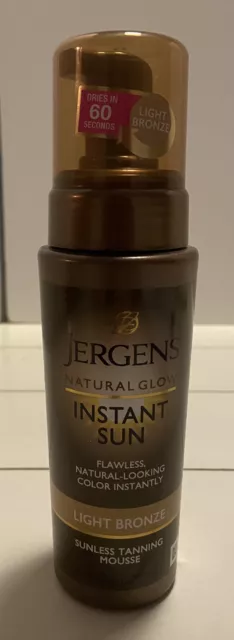 Jergens Natural Glow Light Bronze Instant Sun Sunless Tanning Mousse 6 fl oz