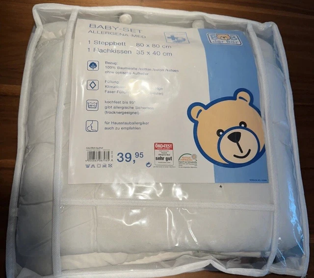 Kinder Steppbett+Flachkissen