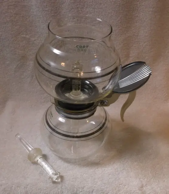 Cory Dru 'Stove Top Double Bubble' Vacuum Coffee Pot + 2 Glass Filter Rods