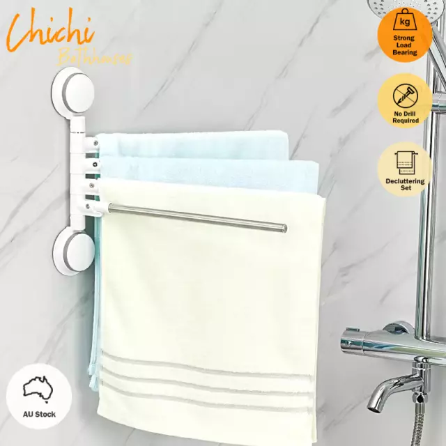 Towel Rack Bathroom Towel Hanger SS Bars Adhesive Suction Caravan Accessories