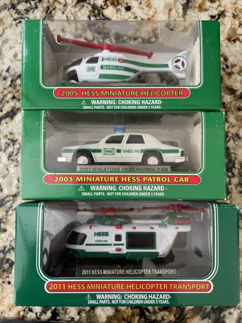 2011 HESS MINI HELICOPTER TRANSPORT Patrol Car And Helicopter Nib