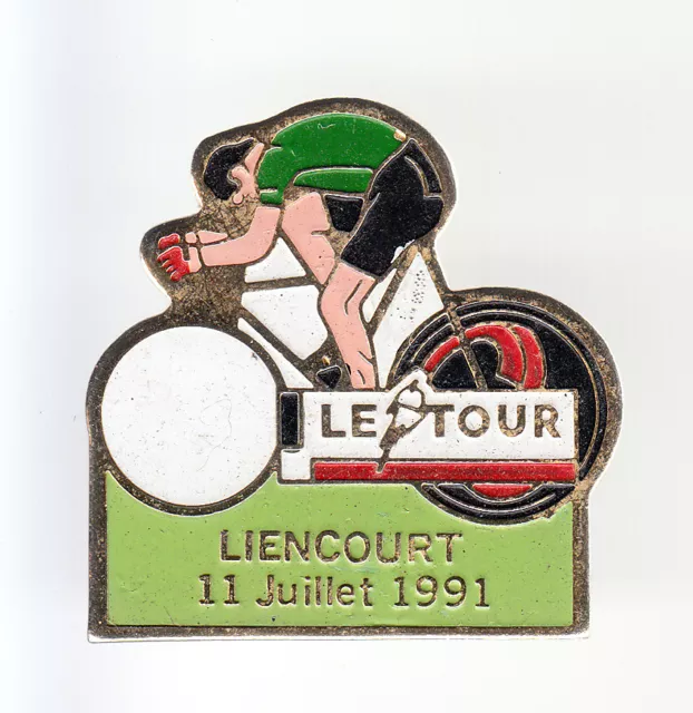 Rare Pins Pin's .. Velo Cyclisme Cycling Tour De France Liencourt 1991 ~By