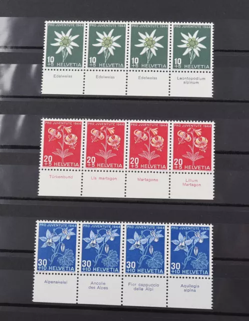 Schweiz Pro Juventute - Tabstreifen 1943 bis 1982 TOP Sammlung postfrisch 3