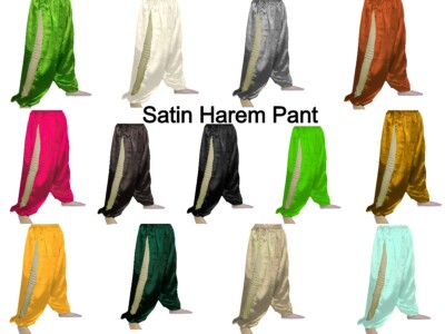 Aladdin Raso Ventre Costumi Yoga Pantalone Alto Split Harem ALADDIN Largo Uno Misura S18 