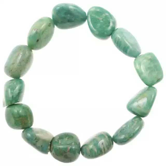 Bracelet en amazonite de Russie - Perles pierres roulées