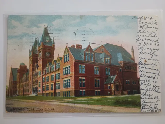 Connecticut CT Hartford High School HHS Postcard Old Vintage Card View Standard