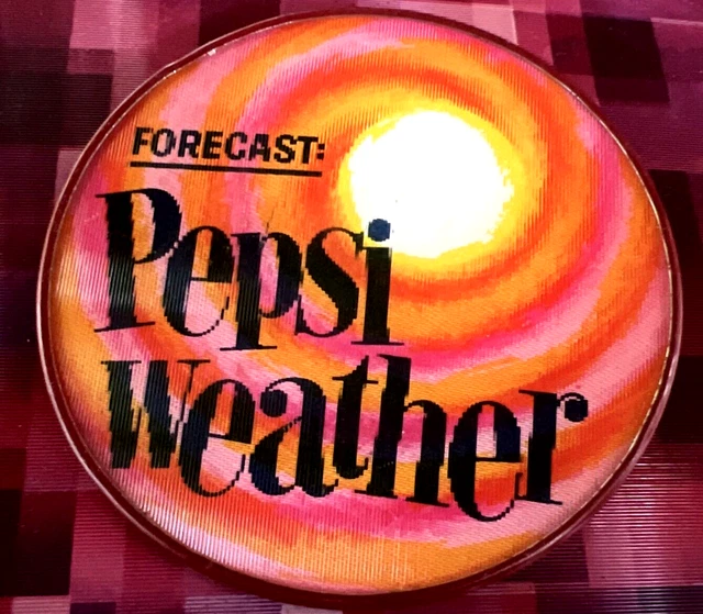 Forecast Pepsi Weather 1960s Pepsi Cola Vari-Vue Motion Lenticular3" Pin NOS