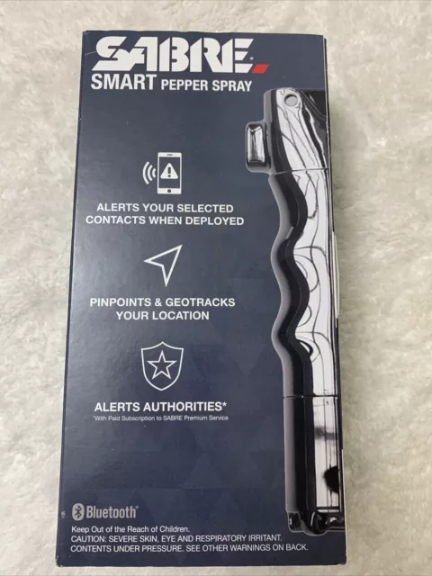 SABRE SMART Pepper Spray with Bluetooth GPS Continuous Tracking Free Text Alerts