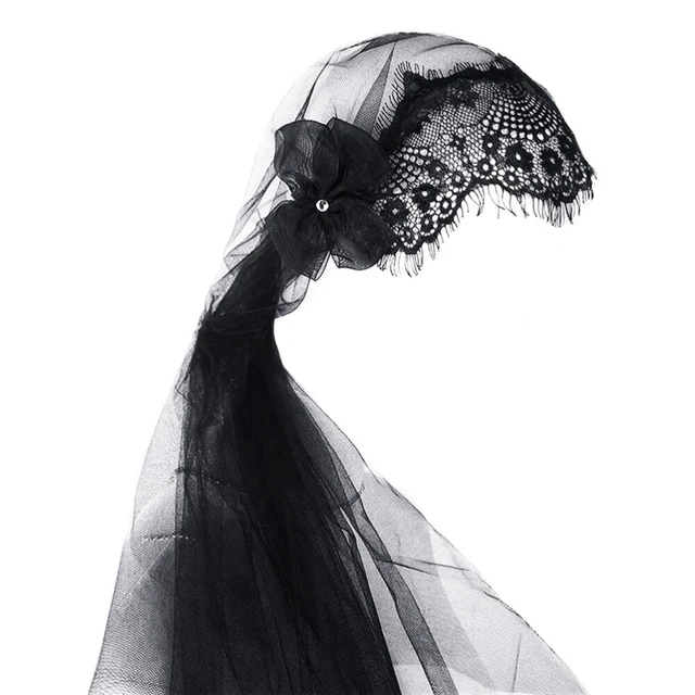 Velo da sposa musulmano nero velo da sposa arabo pizzo morbido