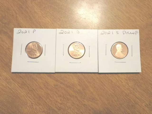 2021 P D S Lincoln Cent Penny Proof 3 Coin Set Lot PDS