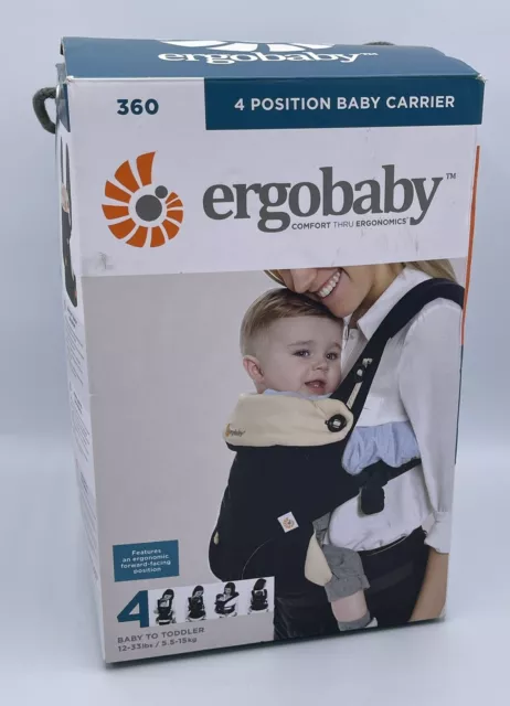 ERGObaby Four Position 360 Ergo Baby Carrier Black & Camel New in Open Box NIOB