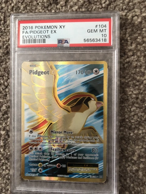 Pidgeot EX 104/108 XY Evolutions Set Graded - Psa 10 Gem Mint 💎Pokemon Card