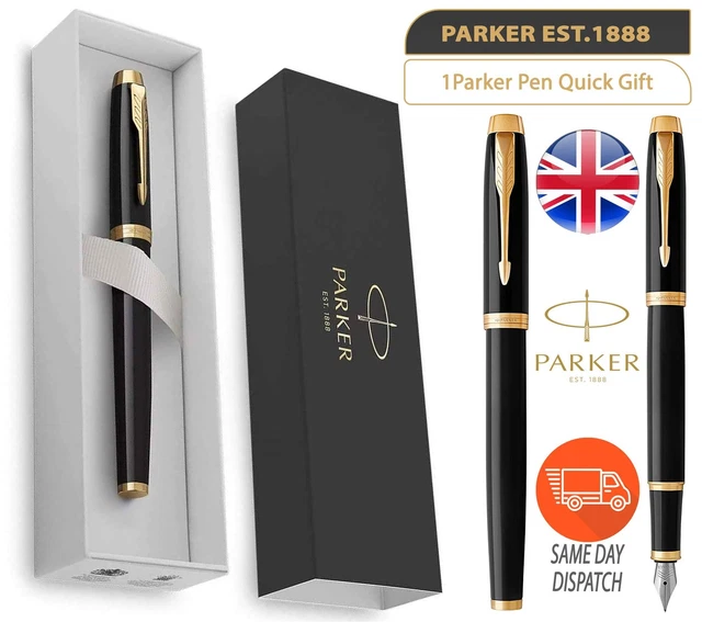 PARKER IM MATT Black Gold Trim Fountain Pen Fine NIB Comfortable ...