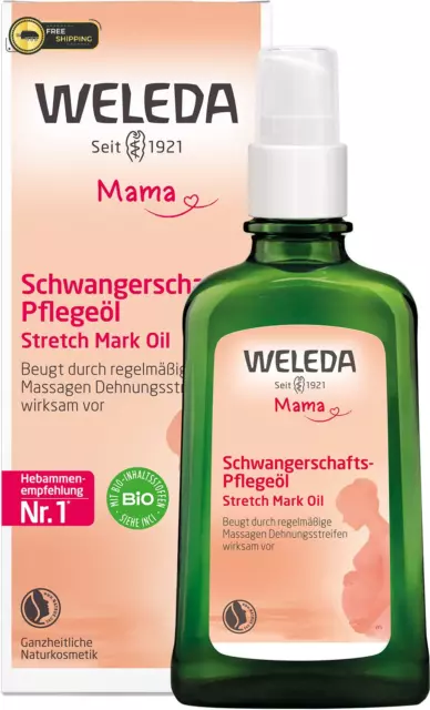 WELEDA Bio Mama Schwangerschaftsöl - Veganes Naturkosmetik Babybauch Massageöl Z