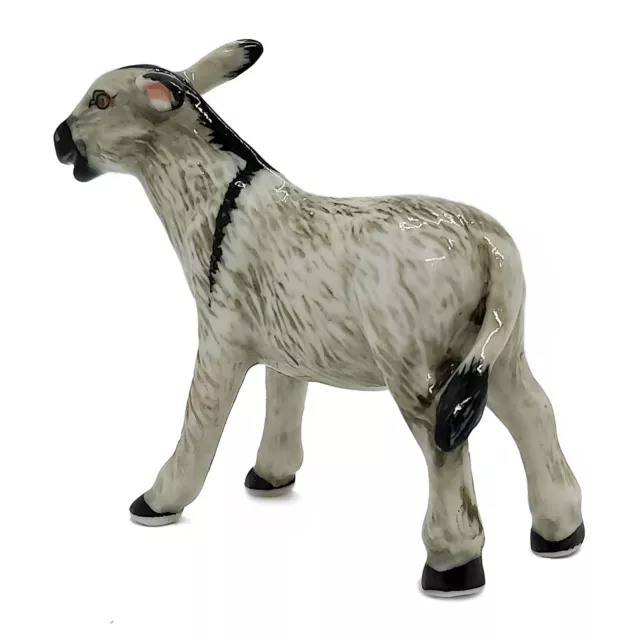 Donkey Figurine - Mule Porcelain Animal - Ceramic Miniature Hand Made and Painte 5