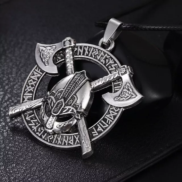 Vikings Rune Charm Necklace Slavic Amulet Pendant Necklaces Men Jewelry Gift-wf
