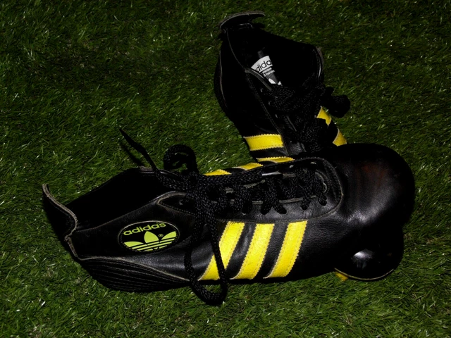 Chaussures(No Maillot)De Rugby Adidas En Cuir Des Années 80 Taille 9 43 1/3