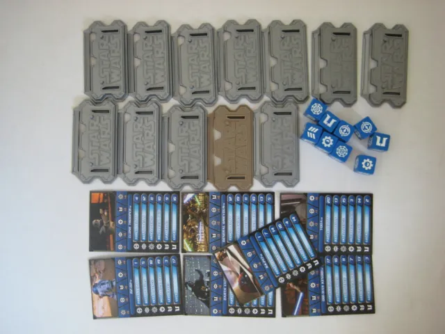 Star Wars Galactic Battle game LOT card stand dice vtg Hasbro figure clone parts