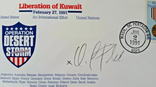 Colin Powell Firmata Copertina Liberation Of Kuwait Original Rare 2