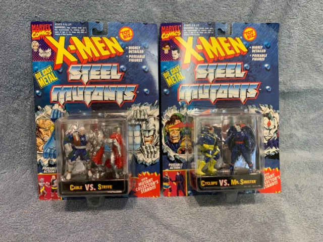 Marvel Comics X-Men Steel Mutants Action Figures 2 Sets 1994 Mnrfp