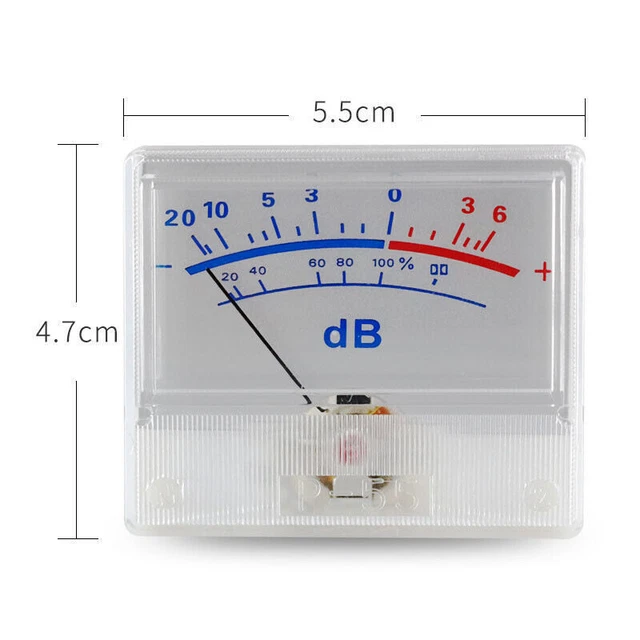 Amplificatore di potenza audio pannello bianco di alta qualità VU metro DB livello header