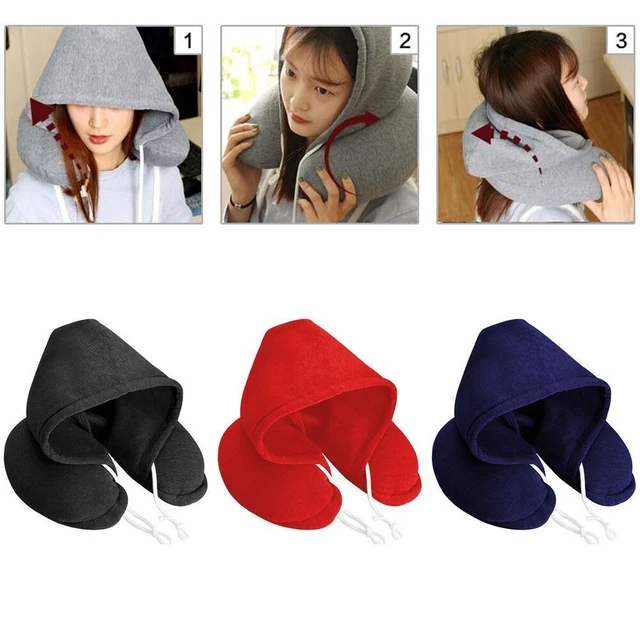 Sleeping Cushion Head Rest Neck Pillow Hooded Travel Pillow Airplane Pillow