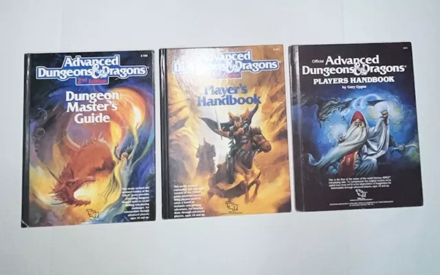 Lot Of (3)Advanced Dungeons & Dragons Player's Handbook - 2nd Edition