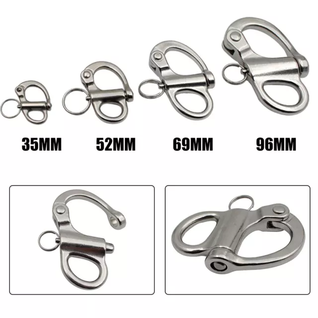 Polished Stainless Steel Boat Anchor Chain Eye Shackle Swivel Hook Snap