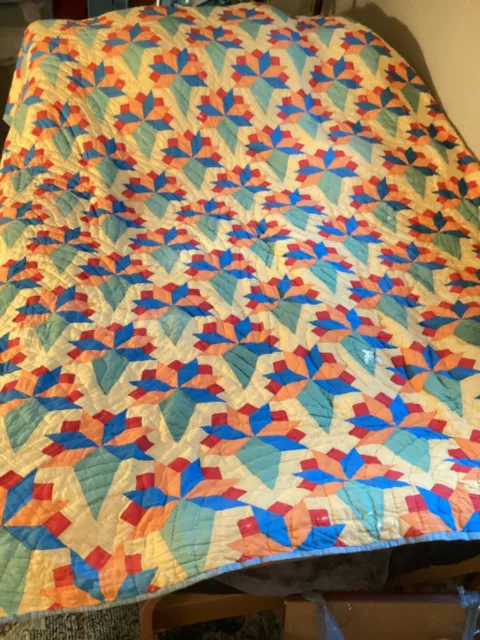 Vintage Handmade Nosegay Quilt ~ 82" x 76"