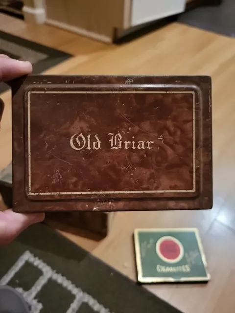 Vintage Old Briar Tobacco Tin Box Richmond VA Humidor Smoking Cigarette Cigar