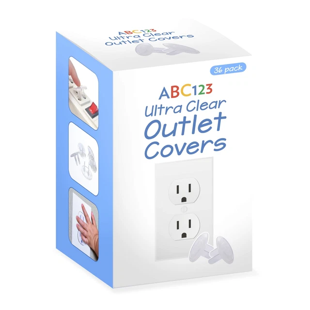 Outlet Plug Covers (36 Pack) Clear Child Proof Electrical Outlets