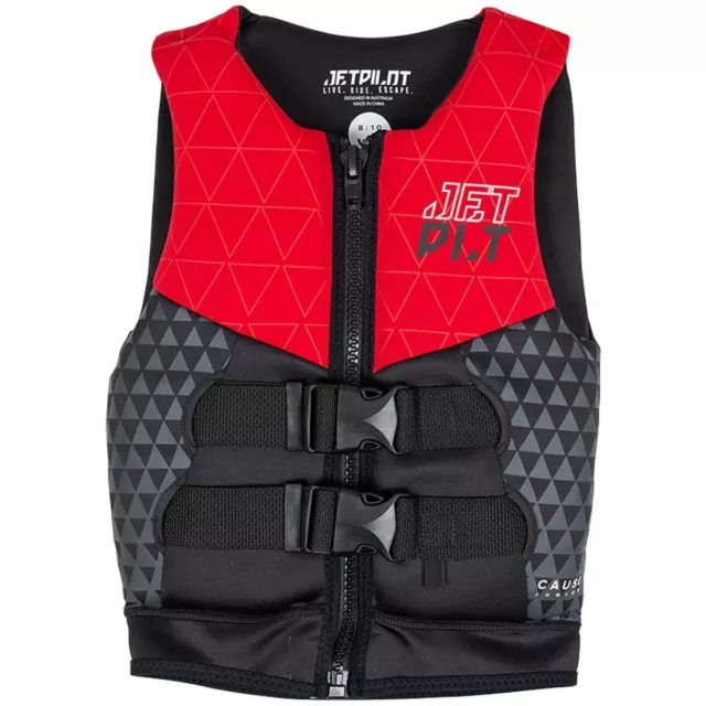 Jetpilot Cause F/E Kid's & Youth Neo Level 50 PFD Life Jacket Vest Red Sizes 4-6