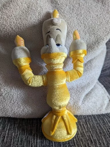 Disney Store Exclusive Beauty And The Beast Lumiere Candlestick Yellow Plush 11"