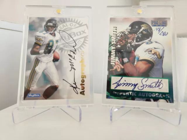 Dual Jaguars Legends Auto - 1997 Skybox McCardell & Pro Line Jimmy Smith Gold...