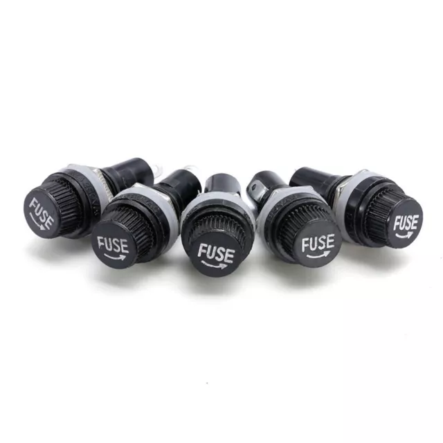 Supporto fusibile nero saldato terminato 5 pz per fusibili in vetro 6x30 mm 10 A