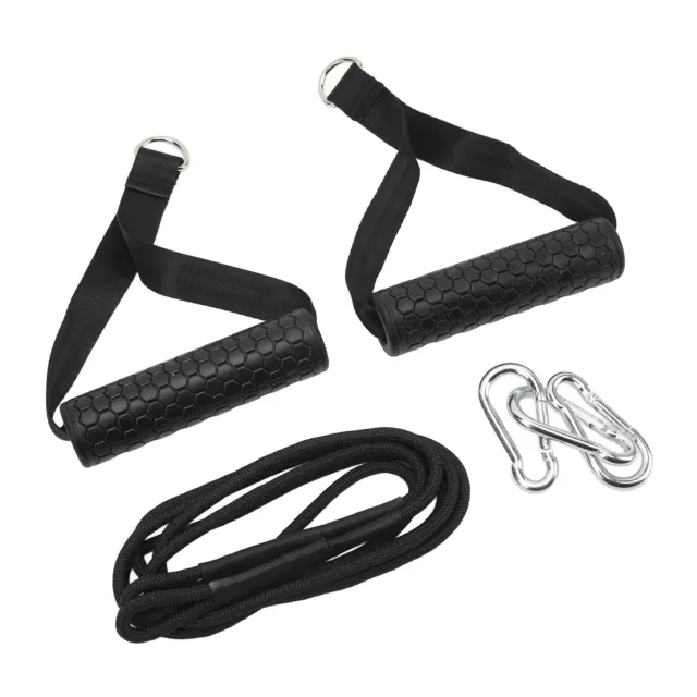 Cuerda extraíble de tríceps mejorada, accesorio de cable de cuerda de  tríceps de 35 pulgadas con almohadilla de goma, clips de mosquetón de acero
