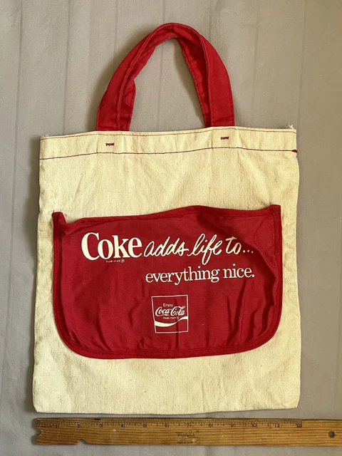 Vtg 1960-70’s Coca-Cola Heavy Canvas Tote Bag