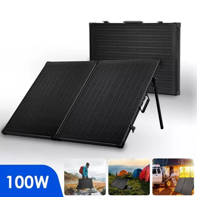 PFCTART 100W Mono Portable Solar Panel Folding Solar Charger Camping Caravan RV