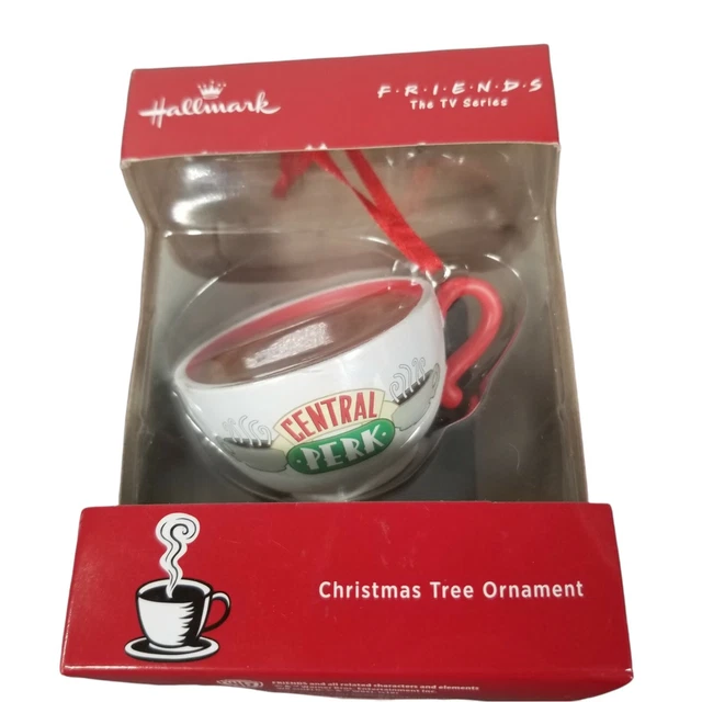 HALLMARK FRIENDS CENTRAL Perk Cafe Coffee Cup Christmas Ornament 14.00