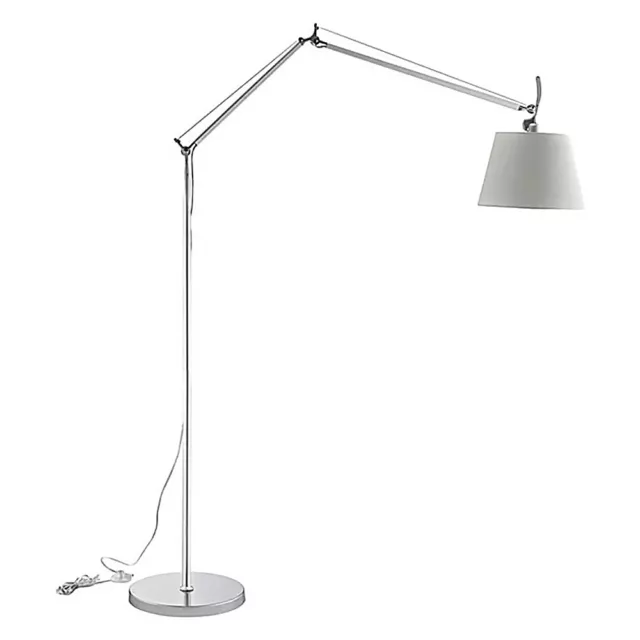 Boom Arm Floor Lamp Adjustable Standing Lamp Modern Silver Reading Home Office