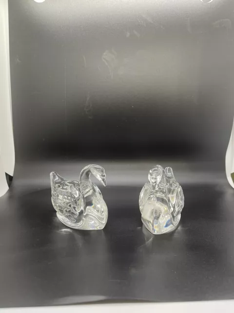 Waterford Crystal Clear Swans Candleholders