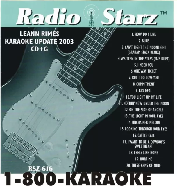 RADIO STARZ KARAOKE DISC CD+G -RSZ616 20 SONG CDG LEANN RIMES GREATEST HITS cdg
