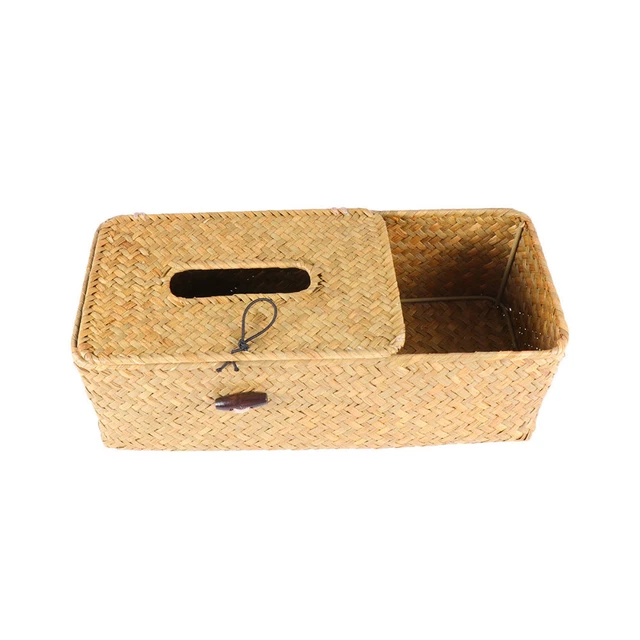 Kreative handgewebte Seetang Tissue Box Haushalt Rechteckige Serviettenhalter