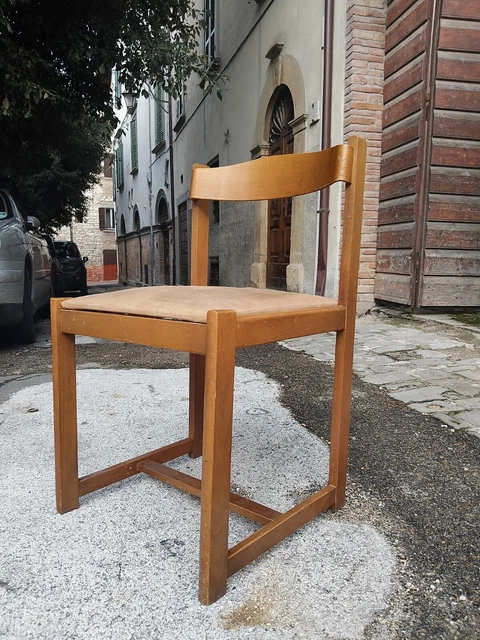 Set 6 Sedie Vintage Modernariato Arch. Ramella Per Luigi Sormani Anni 60