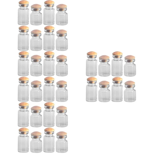 32 Pcs Doll House Miniature Glass Jar Glass Bottle Miniature Glass Bottle