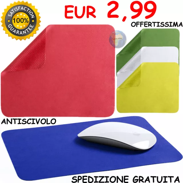 TAPPETINO per MOUSE Anti Scivolo MOUSE PAD Laptop Comfort LISCIO Ergonomico PC