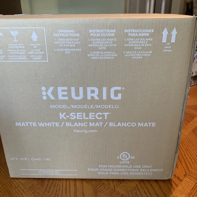KEURIG KSELECT SINGLESERVE KCup Coffee Pod Maker Matte White NWOT