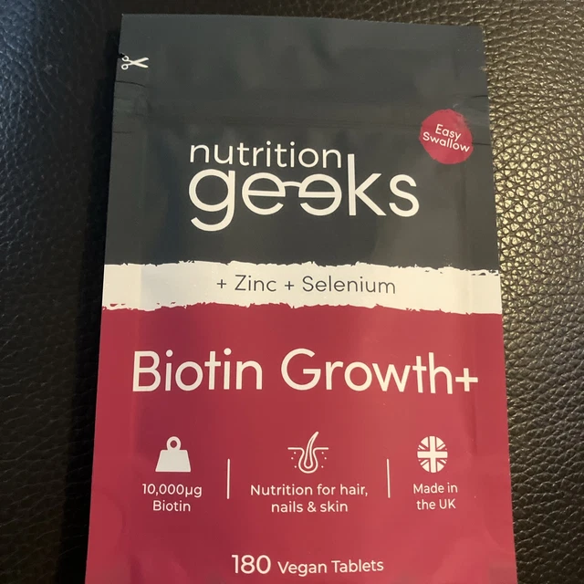 NUTRITION GEEKS BIOTIN Growth+ 180 Vegan Tablets BBE 2027 £6.50 ...