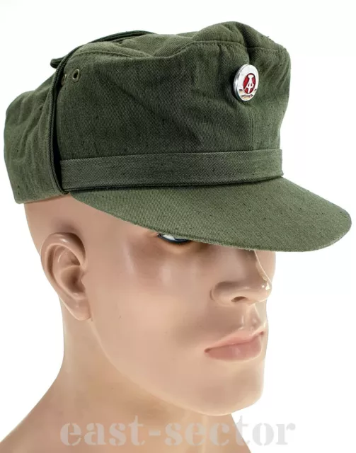 NVA DDR Vintage Field Hat & Badge Cap Beret East German Army Cold War Soviet 57