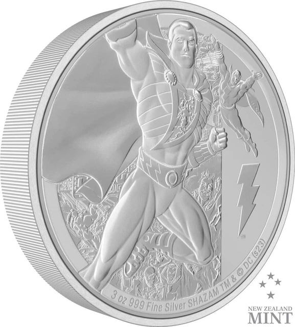 2023 Niue DC Comics Classic Shazam 3oz Silver Proof Coin Mintage of only 1000